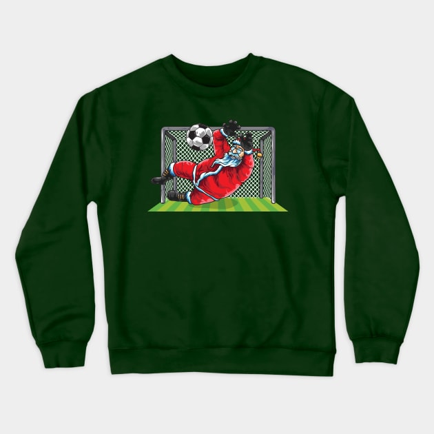 Soccer Goalie Santa Claus Christmas Xmas Crewneck Sweatshirt by E